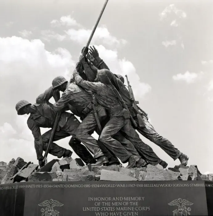 Framed Print : United States of America Washington D. C. July 1970 Marine Corps War Memorial stands Framed Print : United States of America Washington D. C. July 1970 Marine Corps War Memorial stands