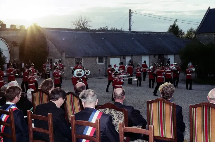 Framed Print : The unveiling of a new memorial to commemorate the Green Howards role in the Second World