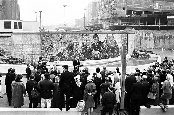 Unveiling of President Kennedy 160, 000 piece memorial mosaic, located in Kennedy Gardens