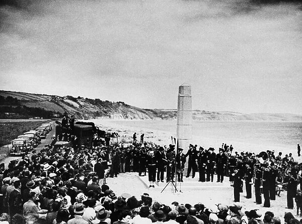 Unveiling of the Slapton Sands monument honouring the people of the farms