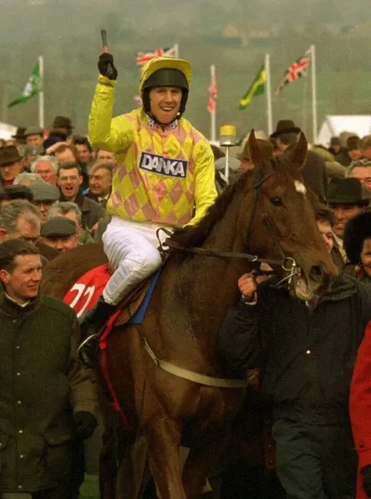 Framed Print : Urubande and jockey Charlie Swan after winning the Sun Alliance Novices Chase