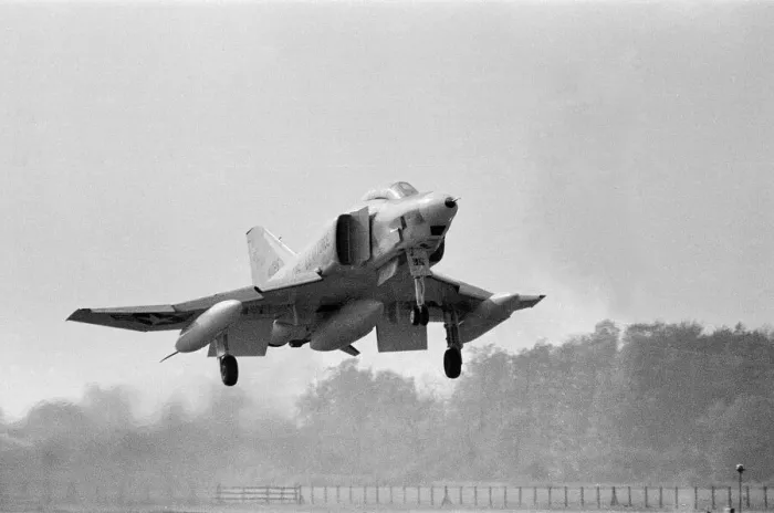 Framed Print : U.s Phantom Jet taking off. 13th May 1965
