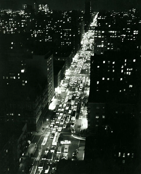 USA New york looking from Bookman tower skysccraper the Traffic streches for miles into