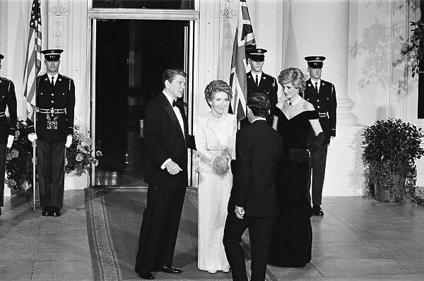 USA President Ronald Reagan and his wife Nancy welcome Princess Diana
