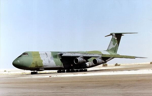 A USAF Lockheed C5 Galaxy transport plane during the Gulf War. January 1991