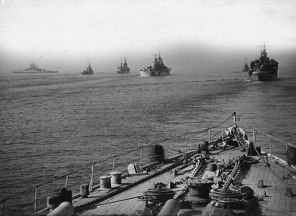 USS Nevada, a USN destroyer, USS Quincy, another USN destroyer