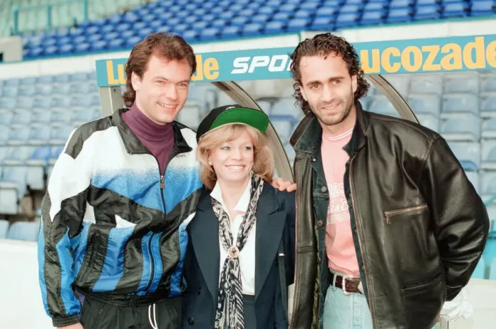 Framed Print : Uwe Rosler & Maurizio Gaudino, Manchester City football players, German signings