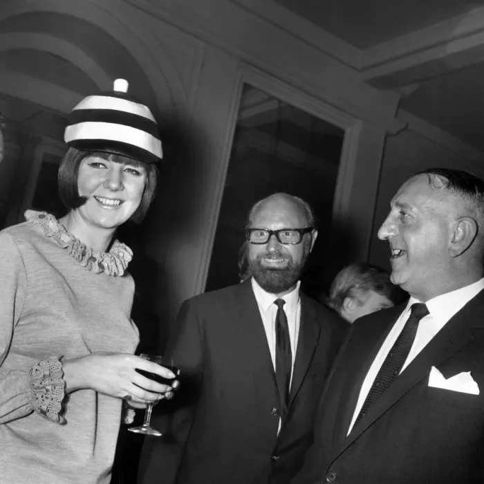 Framed Print : V. C. G. B. Luncheon: Cilla Black, Elkan Allan and David Jones the Chief Barker Framed Print : V. C. G. B. Luncheon: Cilla Black, Elkan Allan and David Jones the Chief Barker