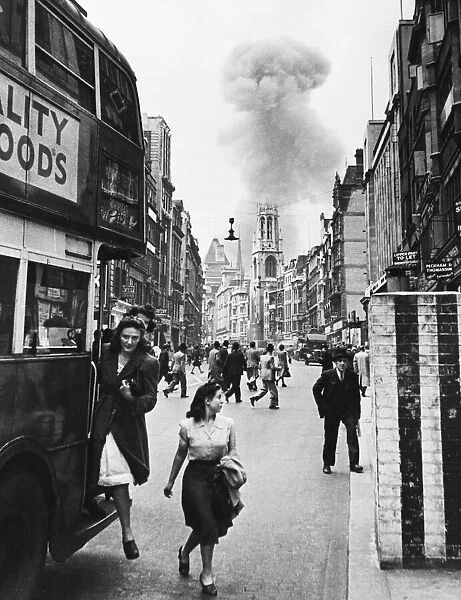 V1 flying bomb attack, Aldwych, London. One of the deadliest attacks