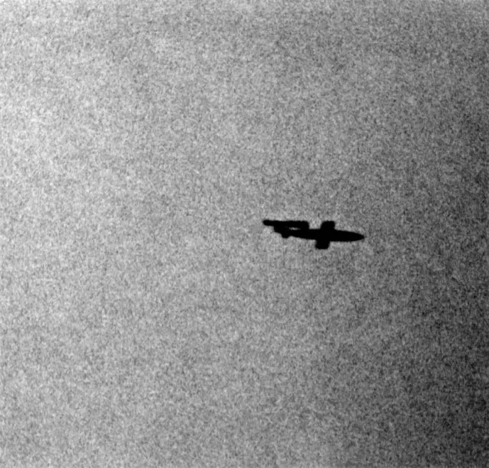 Framed Print : A V1 Flying bomb on his way to Hampstead, London June 1944. P009492
