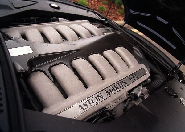 The v12 engine of an Aston Martin Vantage
