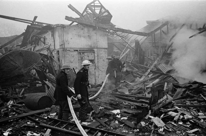 Framed Print : V2 Rocket incident at Brush Factory, High St, Waltham Cross. N. F Framed Print : V2 Rocket incident at Brush Factory, High St, Waltham Cross. N. F