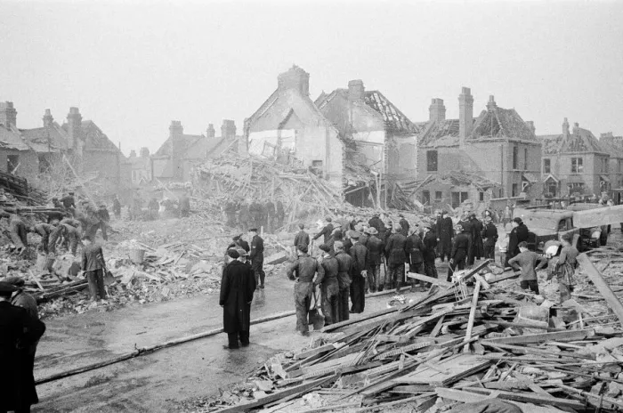 Framed Print : V2 Rocket incident at Farrant Avenue, Lordship Lane, Wood Green Framed Print : V2 Rocket incident at Farrant Avenue, Lordship Lane, Wood Green