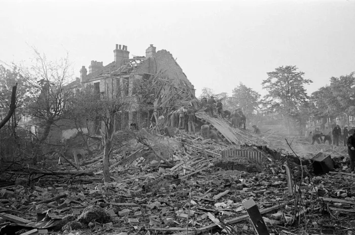 Framed Print : V2 Rocket incident at Tewkesbury Terrace, Bounds Green Road, Southgate Framed Print : V2 Rocket incident at Tewkesbury Terrace, Bounds Green Road, Southgate