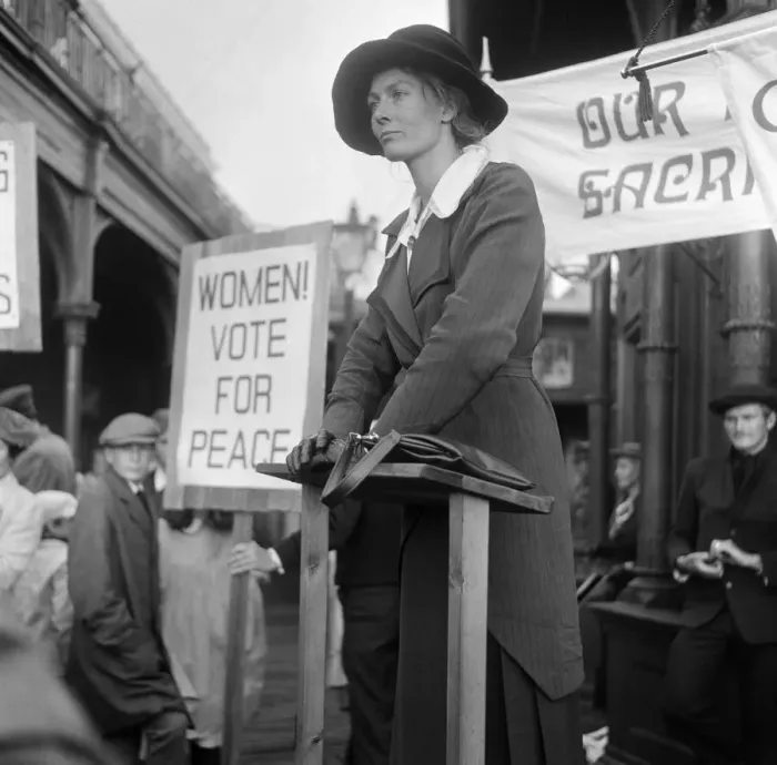 Framed Print : Vanessa Redgrave plays the part of Sylvia Pankhurst in the film Oh