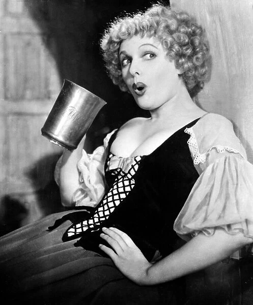 Vaudeville collection London theatre prints Woman drinking pint