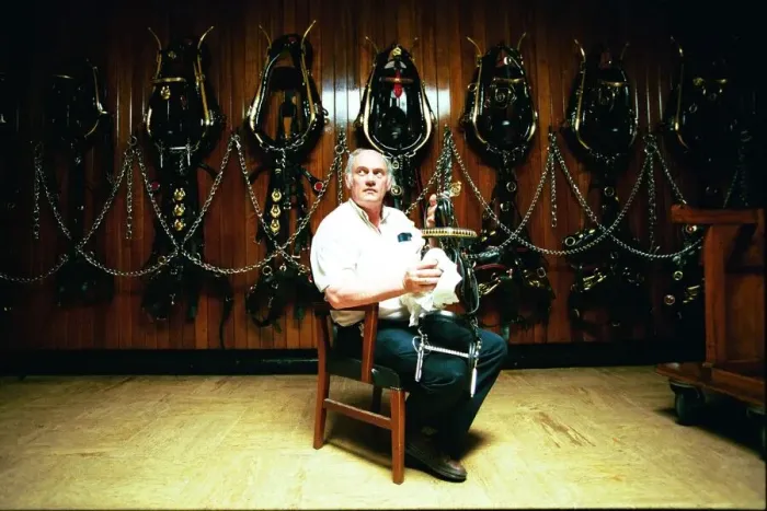 Framed Print : The Vaux Brewery in Sunderland - Bob Stobbart, 51, in the now empty stables 5 July 1999 Framed Print : The Vaux Brewery in Sunderland - Bob Stobbart, 51, in the now empty stables 5 July 1999
