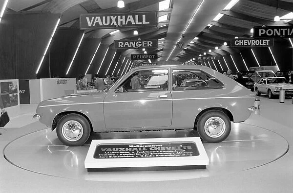 Vauxhall Chevette at the Geneva Motor Show. March 1975 75-01419-001