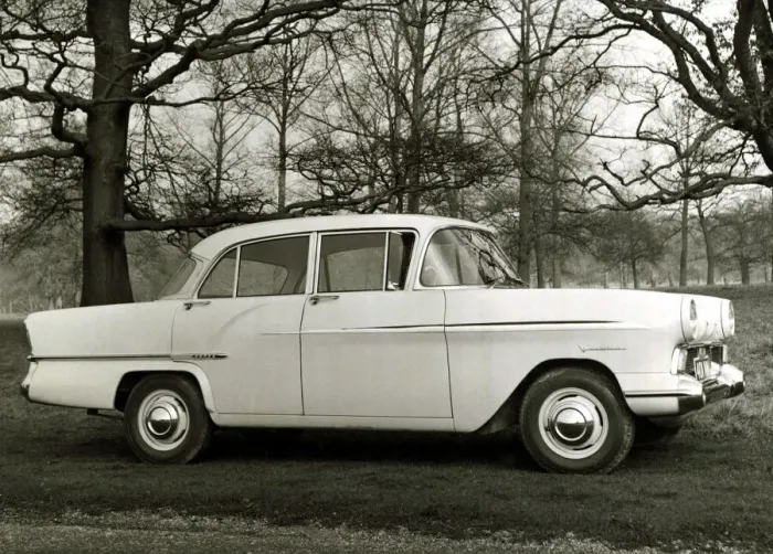 Framed Print : Vauxhall Victor Parked in woodland roadside surrounded by trees Styled like Framed Print : Vauxhall Victor Parked in woodland roadside surrounded by trees Styled like
