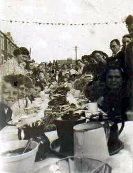 VE Day 1945, street party held near the post office on Pantygraigwen Road