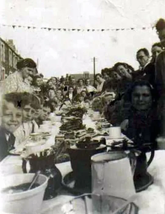  : VE Day 1945, street party held near the post office on Pantygraigwen Road
