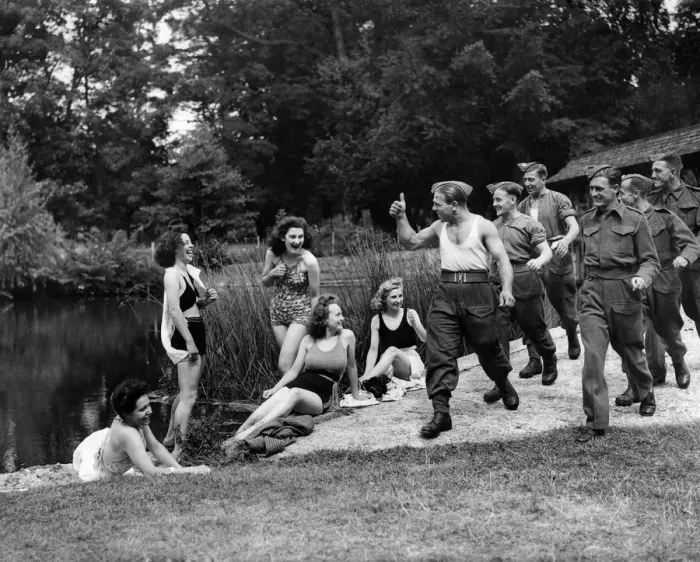 Framed Print : You ve earned it, Girl war workers on holiday at the women War Workers Holiday camp Framed Print : You ve earned it, Girl war workers on holiday at the women War Workers Holiday camp