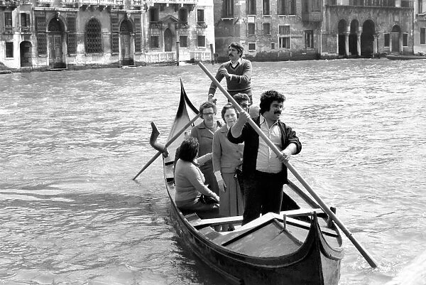 Venice, Italy Venetians seen here going shopping by gondilas. April 1975 75-2202-011