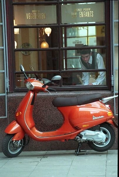 THE VESPA SCOOTER PICTURED AT THE ITALIAN CENTRE