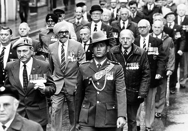 Some of the veterans at the VJ Day 40th Anniversary Parade in Coventry
