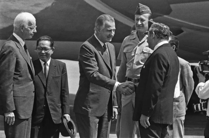 Framed Print : US Vice President Spiro Agnew seen here at Tan Son Nhut Air Base Framed Print : US Vice President Spiro Agnew seen here at Tan Son Nhut Air Base