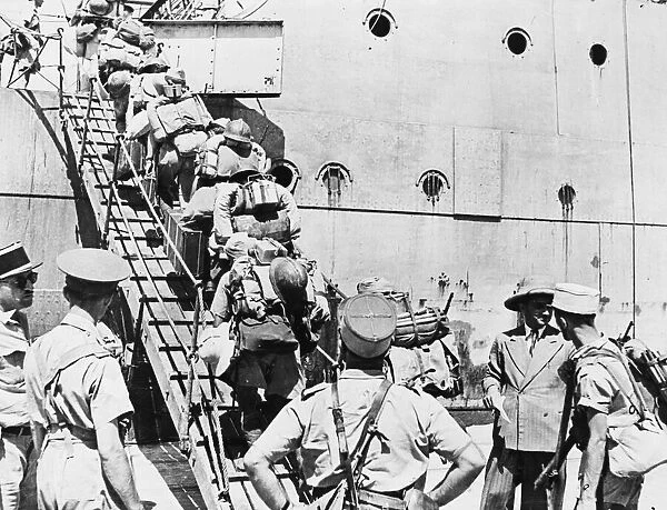 Vichy troops were repatriated from Syria at Beirut, and Australian troops lined