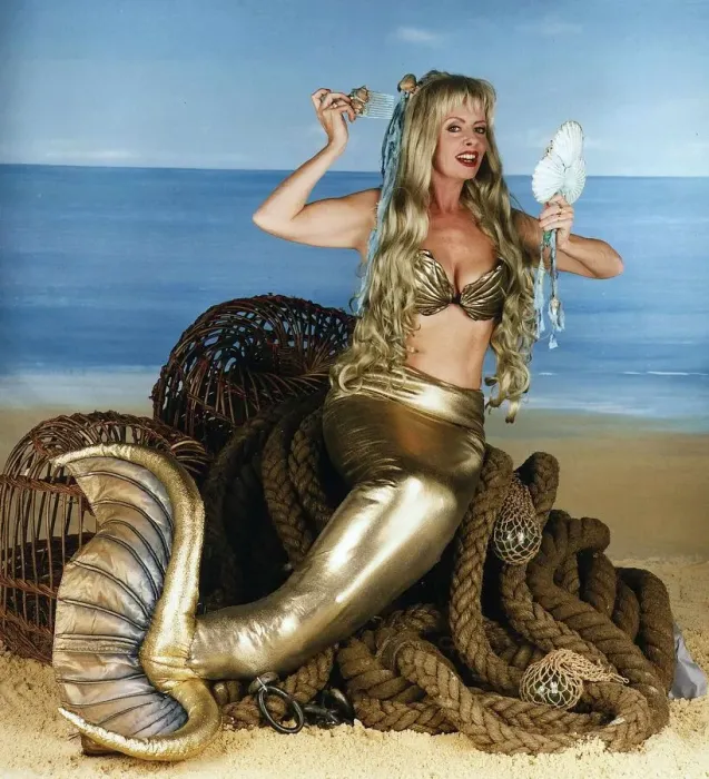 Framed Print : Vicki MIchelle Actress Dressed as a Mermaid Also Stars In The TV Progs