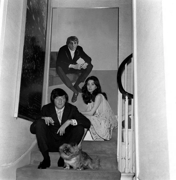 Framed Print : Victor Lownes 40 millionaire head of the European Playboy empire with Barbara Parkin