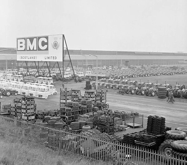 A view of the BMC factory in Bathgate, West Lothian, Scotland showing tractors