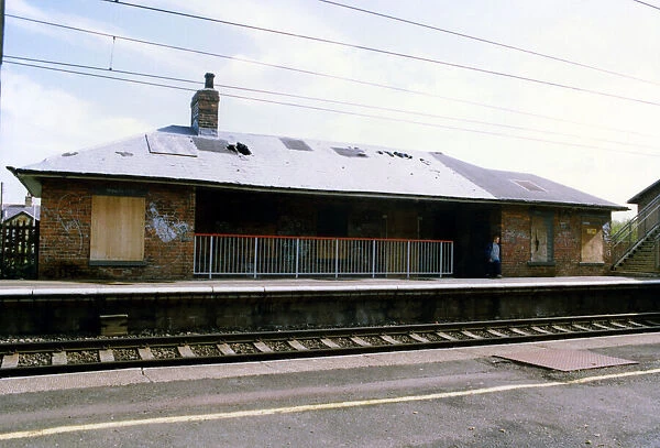 A view of derelict Cramlington Railway Station on 13th September 1992 which is to be