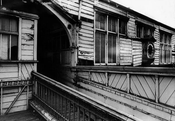 A view of part of the derelict Heaton Railway Station on 10th July 1977