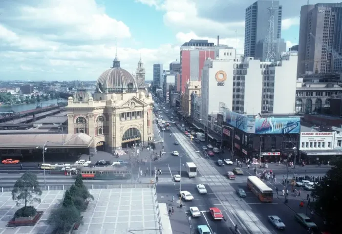 Framed Print : View of Flinders Street Railway Station in Central Melbourne Australia Framed Print : View of Flinders Street Railway Station in Central Melbourne Australia