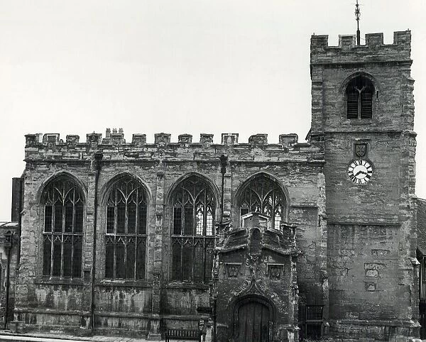 A view of the Guild Chapel, Statford-upon-Avon, which is in the course of restoration