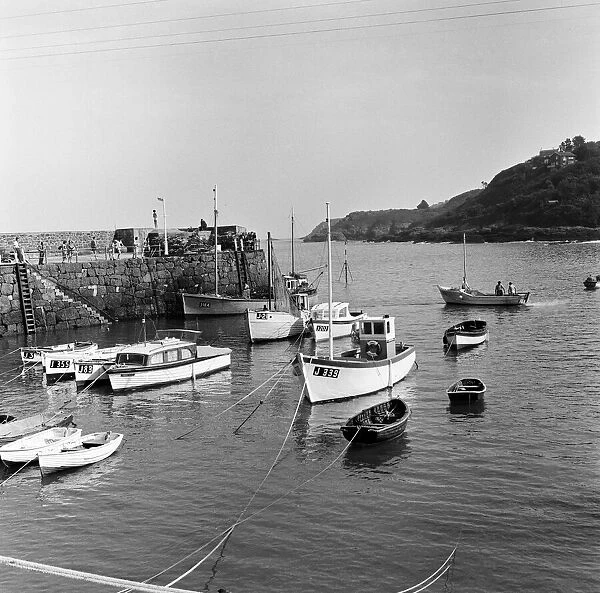A view of the harbour in Rozel on the island of Jersey, Channel Islands