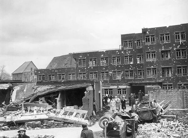 A view of the heavily damaged Coventry and Warwick hopsital after the city was targeted
