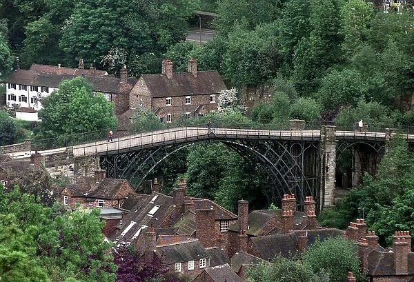 A View of the Ironbridge from the Coalbrookdale Rotunda in Coalbrookdale, Shropshire