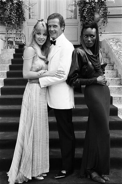 A View to a Kill 1984 James Bond film, Photocall outside The Chateau de Chantilly in