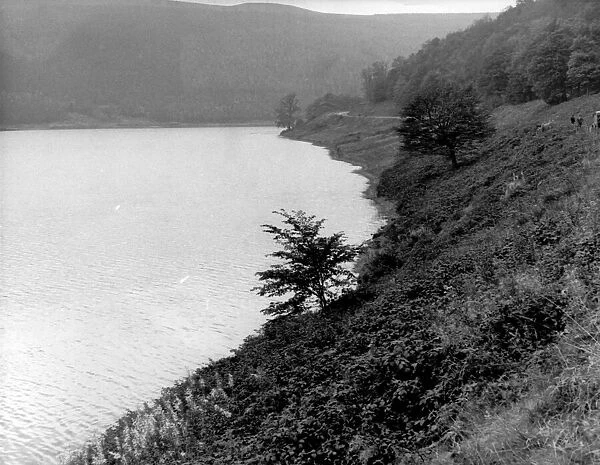View of Ladybower Reservoir on the snake road to Sheffield. 1965