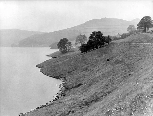 View of Ladybower Reservoir on the snake road to Sheffield. 1965