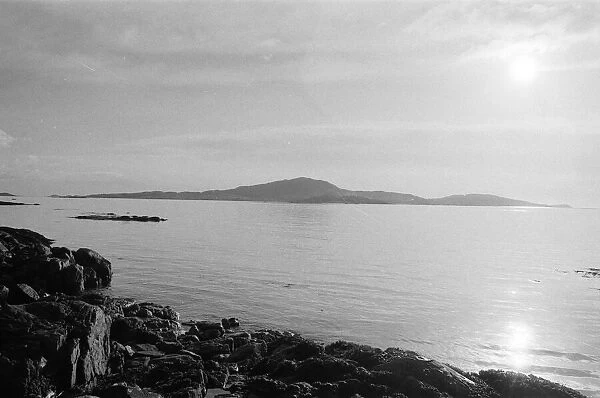 View looking out from Eriskay, Island in the Outer Hebrides. 5th february 1988