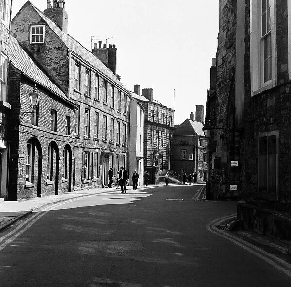 A view looking down North Bailey in Durham City, County Durham. 24th May 1969