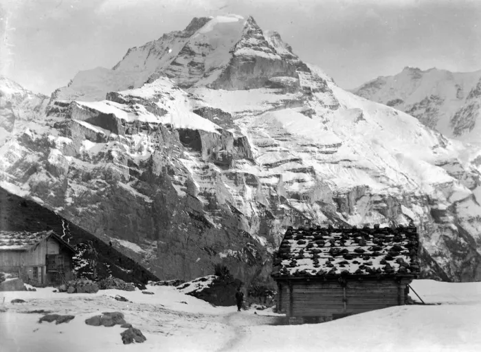 Framed Print : View of the massive Jungfrau mountain peak in the Bernese Oberland region of the Swiss Framed Print : View of the massive Jungfrau mountain peak in the Bernese Oberland region of the Swiss