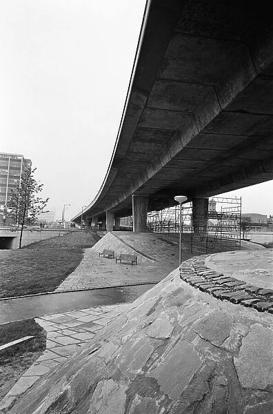 View of the new Mancunian Way motorway. 12th June 1967