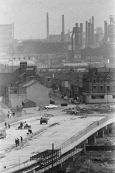 View of North Ormesby flyover. Middlesbrough, North Yorkshire. 1971