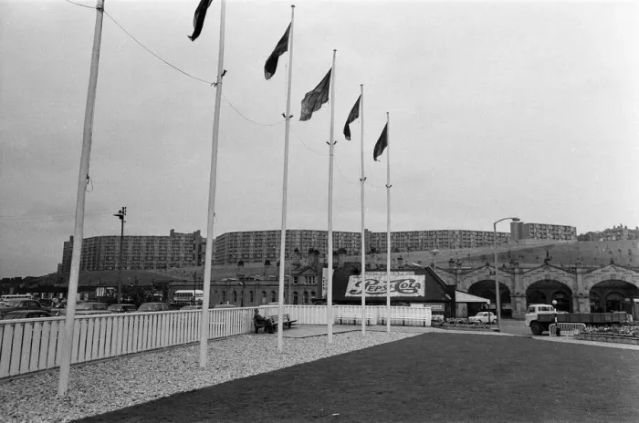 Framed Print : View of Park Hill flats, Sheffield, taken from the Town Hall. 21st August 1967 Framed Print : View of Park Hill flats, Sheffield, taken from the Town Hall. 21st August 1967